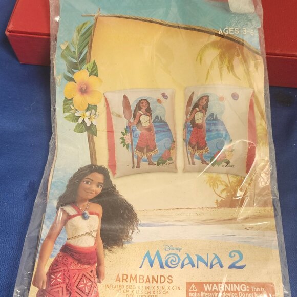 Moana 2 Inflatable Swim Arm Bands Floaties Age 3-6 New Factory Seal - Picture 1 of 2
